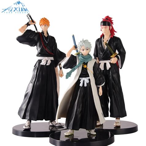 3PCS Set BLEACH Anime Figure Kurosaki Ichigo Abarai Renji Hitsugaya