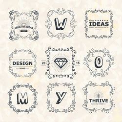 Vintage Monogram Design Templates Icons Symbols Vector Image