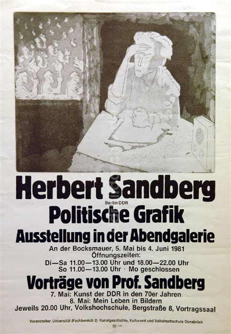 Berlin Plakat Von Der Ausstellung Herbert Sandberg Berlin DDR