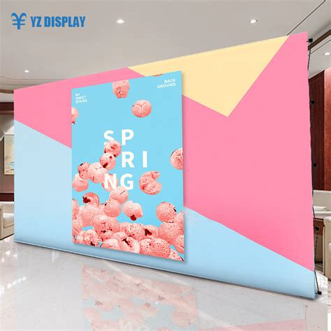 Portable Exhibition Booth Wall Banner Stand Straight Backdrop Tension