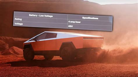 The Tesla Cybertrucks Low Voltage Battery Is Rated At Just 4 Amp Hours