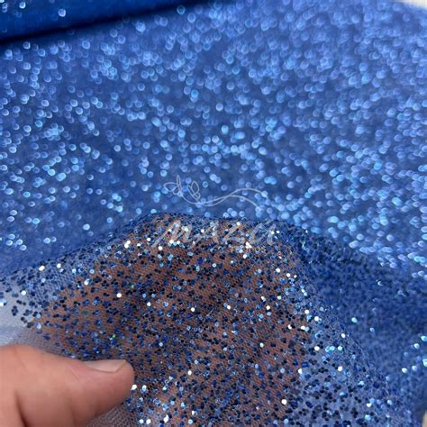 Tule Glitter Pesado Azul Royal