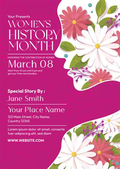 Womens History Month Flyer Template Postermywall