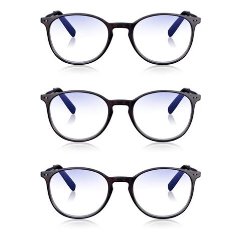 Read Optics 3 Pack Round Blue Light Blocking Reading Glasses 10