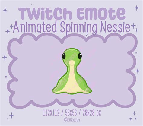 Animated Nessie Emote Spinning Nessie Emote Kawaii Cute Etsy Uk