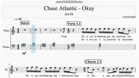 Chase Atlantic Okay Flute Sheet Music Youtube