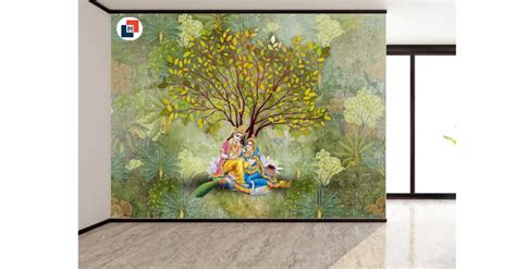 Multicolor 3D Radha Krishna Wallpaper For Wall Decor at Rs 80/sq ft in ...