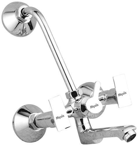 Buy Global Brass Wall Mixer Telephonic With L Bend With Hot Cold Water Feature Disc Fitting