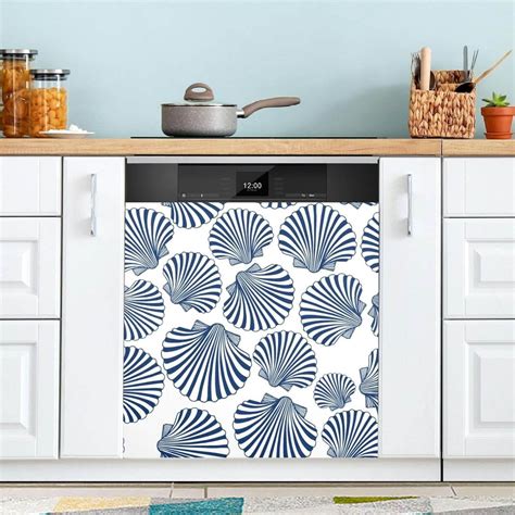 Coolnut Watercolor Seashells Dishwasher Magnet Cover For The Front Door