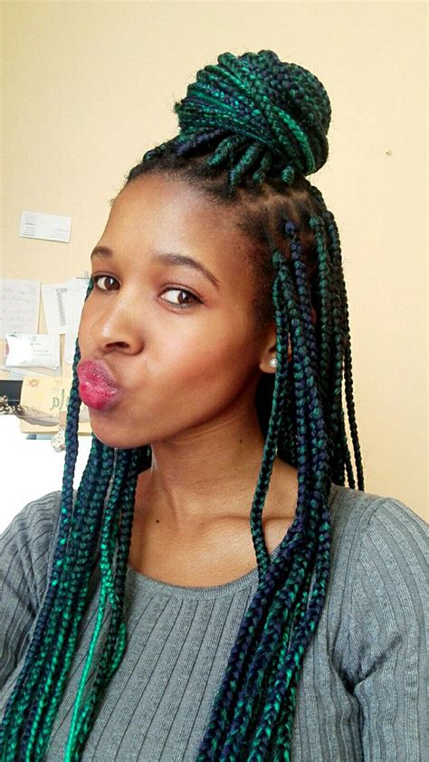 Green Braids Colored Braids Braids Box Braids Styling