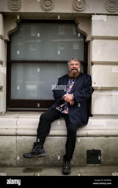 Brian Blessed Before Handing A Giant Postcard To The Prime Minister