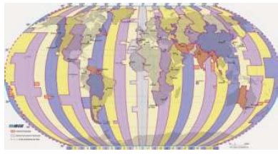 Veja o mapa a seguir de fusos horários do mundo e assinale