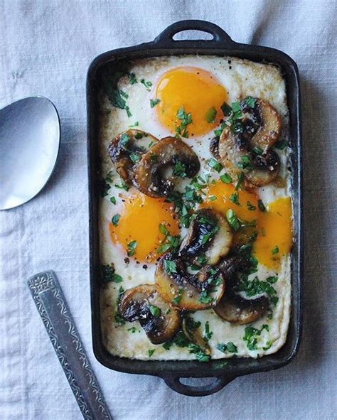 Baked Eggs With Garlic Butter Mushrooms By Abigail Susannah Quick