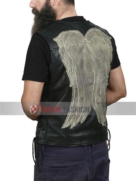 Walking Dead Daryl Dixon Black Leather Vest The Movie Fashion