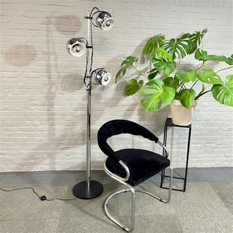 Goffredo Reggiani Style Chrome Eyeball Floorlamp Space Age 1960 S