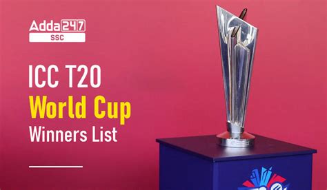 T20 World Cup Winners List From 2007 To 2022 Complete List