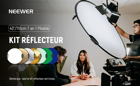 NEEWER 43 110cm Réflecteur de Lumière 7 en 1 avec Poignée et Filetage