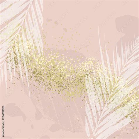 Elegant Luxury Nude Rose Pink Blush And Gold Glitter Brush Stroke Background Chic Trendy Print