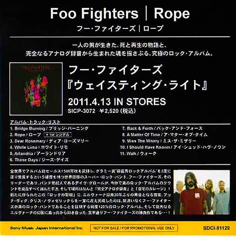 FOO FIGHTERS ROPE Single Album 2011