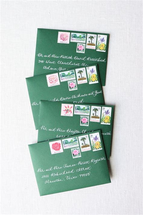 Vintage Calligraphy Wedding Invitation Envelopes