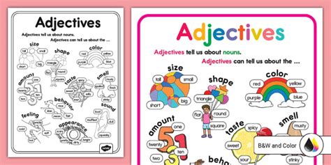 First Grade Adjectives Poster Professor Feito Twinkl