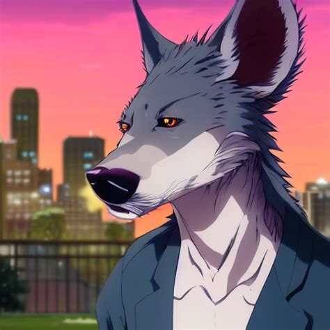 KREA AI - key anime visual still portrait of beastars anthro...