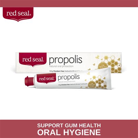 Exp 0724 Red Seal Propolis Toothpaste 100g For Healthy Gums And