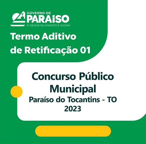 Prefeitura de Paraíso do Tocantins publica retificações do edital do