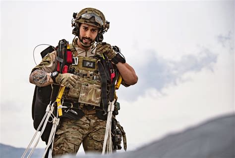 A Us Air Force Pararescueman During Halo Jump Training In Afghanistan