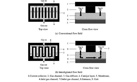 Schematic Diagram Of Pem Fuel Cells With Conventional And Download Scientific Diagram