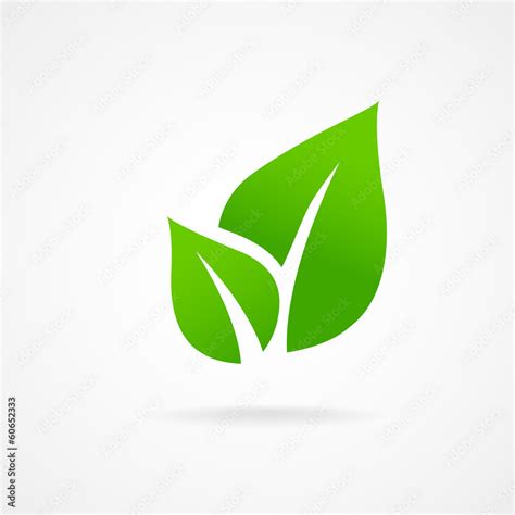 Eco Icon Green Leaf Vector Illustration Isolated Stock Vector Adobe Stock