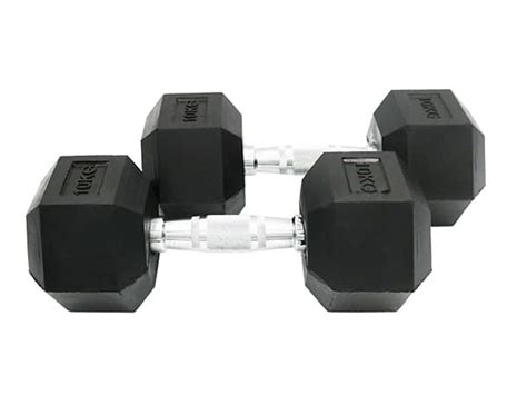 اطلب دامبل بوزن 10×2كغ Rubber Coated Fixed Hex Dumbbell Harley Fitness الأصلي Jomla Ae