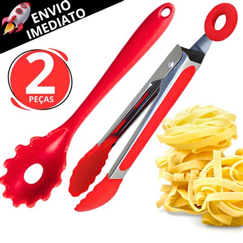 Pegador De Macarrao Silicone - Kit Pegador De Macarrão Pegador De Silicone E Inox E Pegador De ...