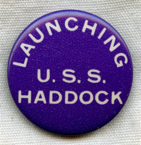 Wwii Uss Haddock Ss 231 Celluloid Launch Button Badge Flying Tiger Antiques Online Store