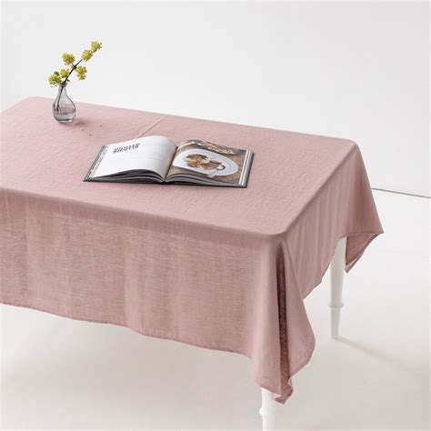 Linen Tablecloth Mauve Washed Linen Table Cloth Natural Etsyde