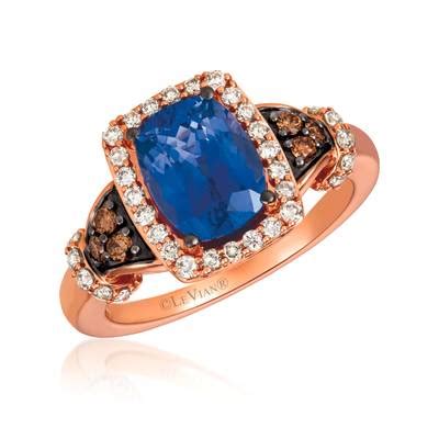 14K Strawberry Gold Ring Chocolate Diamonds Nude Diamonds YRHS 42