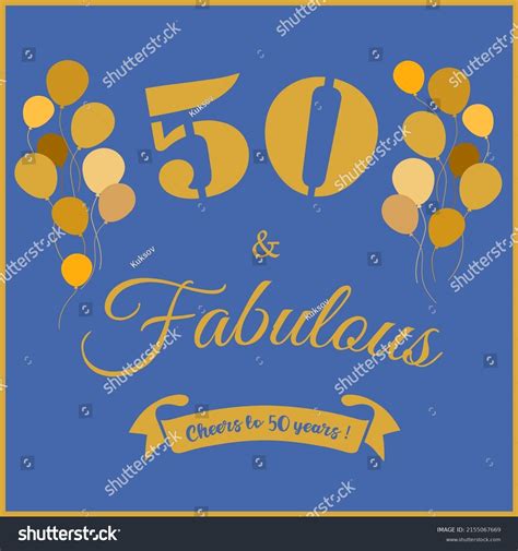 Fifty Fabulous Cheers 50 Years 50th Stock Vector Royalty Free