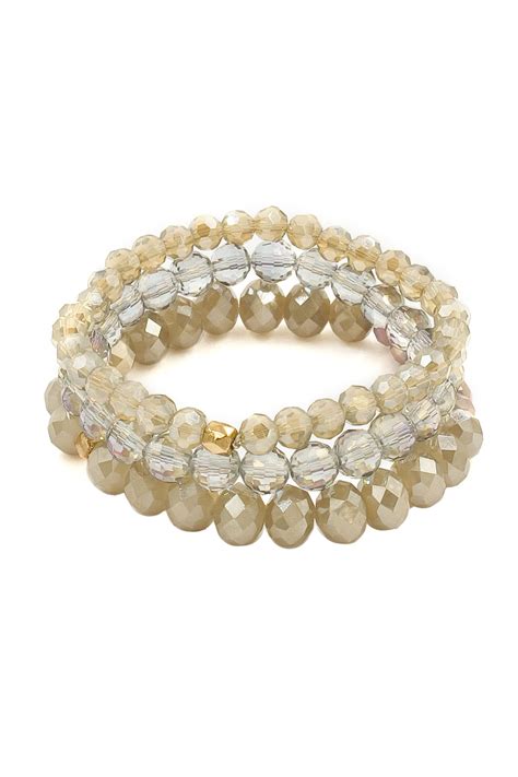 Faceted Bead Stretch Bracelet Set Bracelets