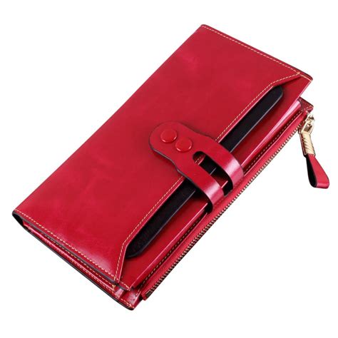 Women Wallets Red Coin Cell Phone Pocket Ladies Clasp Clutch Purses