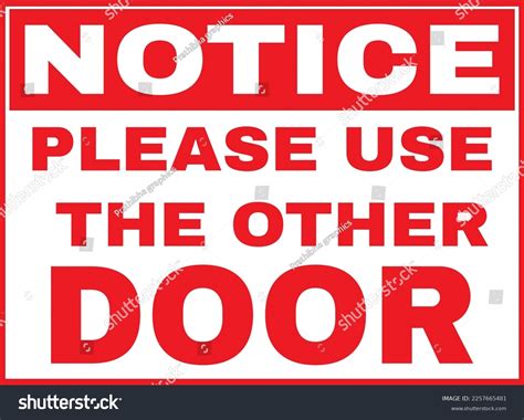 Use Other Door Sign Vector Stock Vector (Royalty Free) 2257665481 | Shutterstock