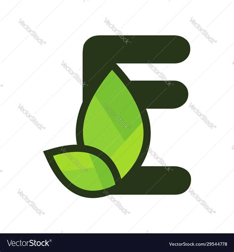 Charming Initial Letter E Leaf Royalty Free Vector Image