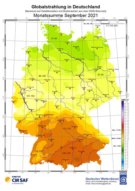 Globalstrahlung Solarausbeute