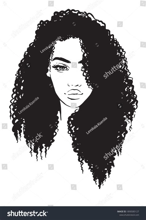 Beautiful Woman Long Curly Hairstyle Stock Vector Royalty Free