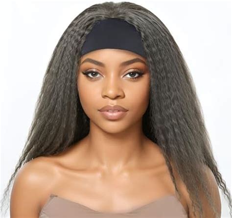 Baohuke Salt And Pepper Wigs For Women Yaki Straight