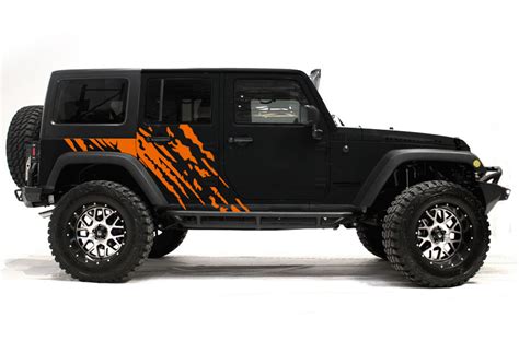 Splash Side Graphics Vinyl Decal Wrap for Jeep Wrangler 4-Door 2007-20 ...