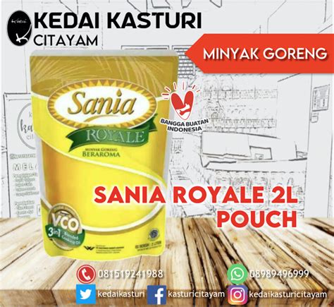 Sania Royale 2L 1 Pouch Minyak Goreng Refil Kedai Kasturi