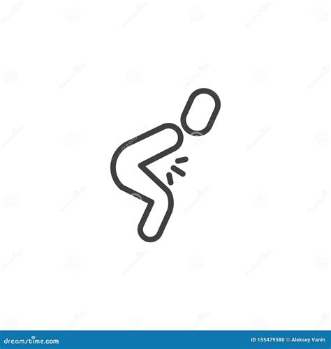 Human Stomach Pain Line Icon Stock Vector Illustration Of Symptom