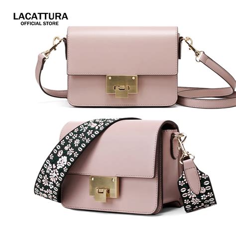 A Lacattura Brand Design Fashion Women Pu Leather Double Shoulder