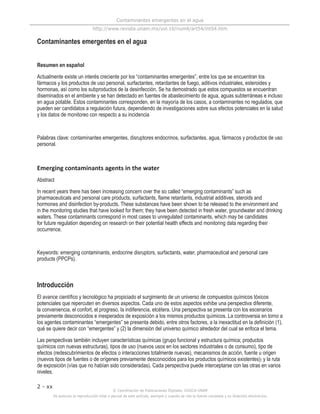 Contaminantes Emergentes Del Agua Pdf