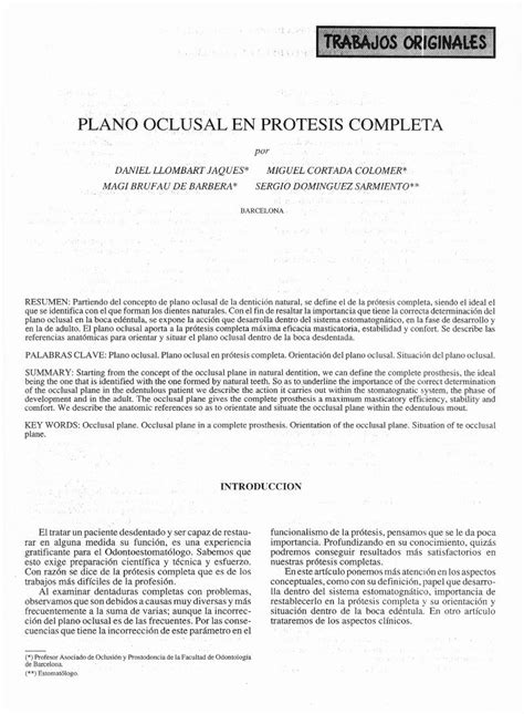 Pdf Plano Oclusal En Protesis Completa Pdfslide Net